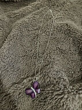 Purple Butterfly Pendant Necklace - Women Jewelry